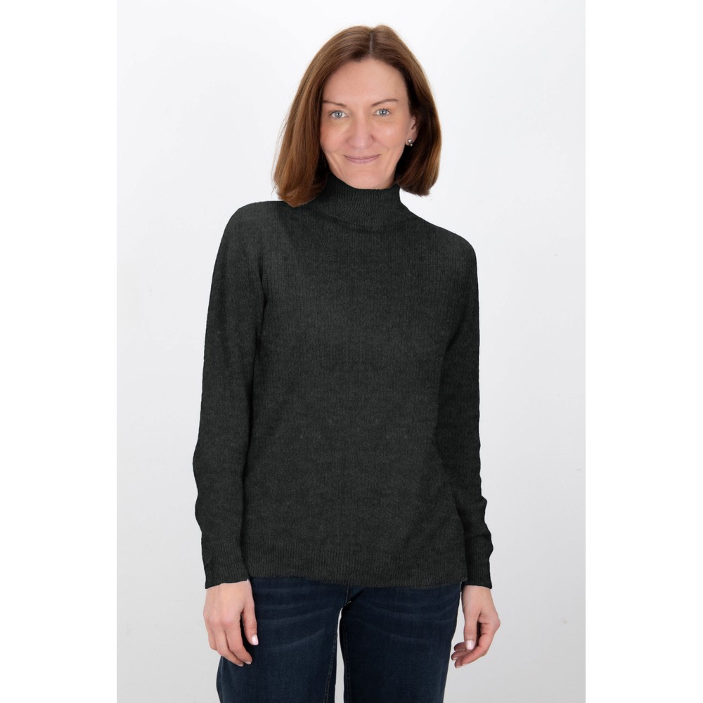 Amazing Woman Polo Charcoal Loose Fit Polo Neck Knit Charcoal