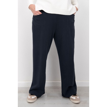 Amazing Woman Gina Dark Navy Long Bubble Jersey Trousers - Blue
