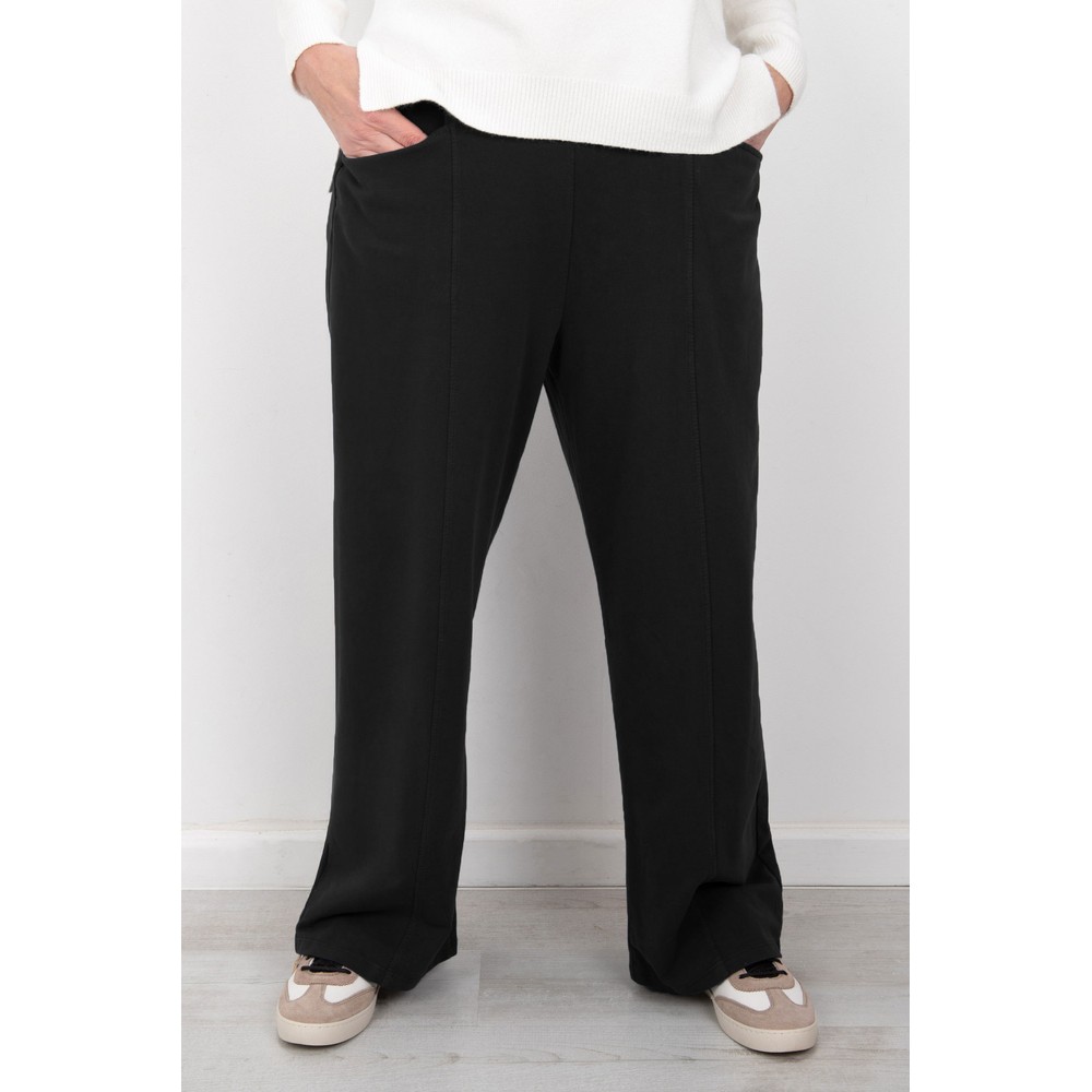 Amazing Woman Gina Black Long Bubble Jersey Trousers Black 