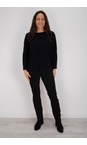 Robell Black  Marie Black Stretch Cotton Velvet Full Length Trouser  