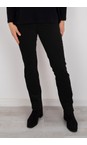 Marie Black Stretch Cotton Velvet Full Length Trouser
