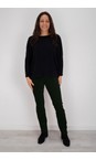 Robell Dark Green 89 Marie Green Stretch Cotton Velvet Full Length Trouser  