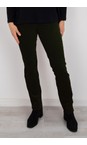 Robell Dark Green 89 Marie Green Stretch Cotton Velvet Full Length Trouser  