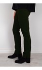 Robell Dark Green 89 Marie Green Stretch Cotton Velvet Full Length Trouser  