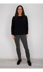 Robell Dark Grey 95 Marie Dark Grey Stretch Cotton Velvet Full Length Trouser  