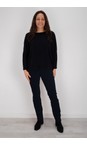 Robell Navy Marie Navy Stretch Cotton Velvet Full Length Trouser  