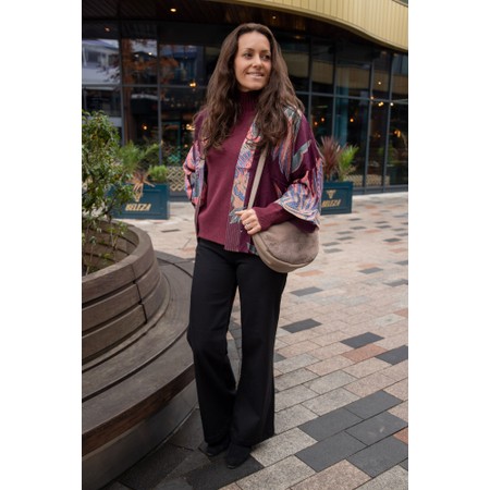 One Hundred Stars Crane Plum Short Kimono - Purple