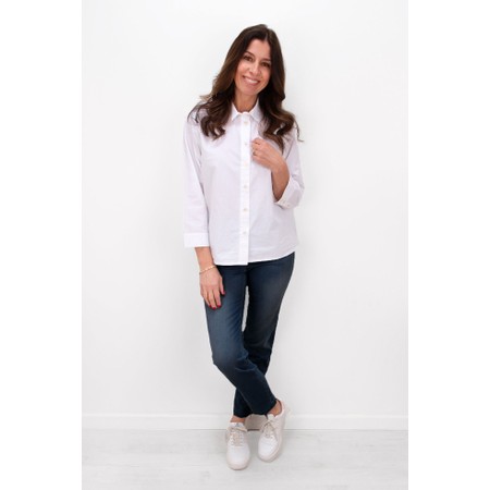 Robell Nena Navy Washed Denim Ankle Zip Cropped Jeans - Blue