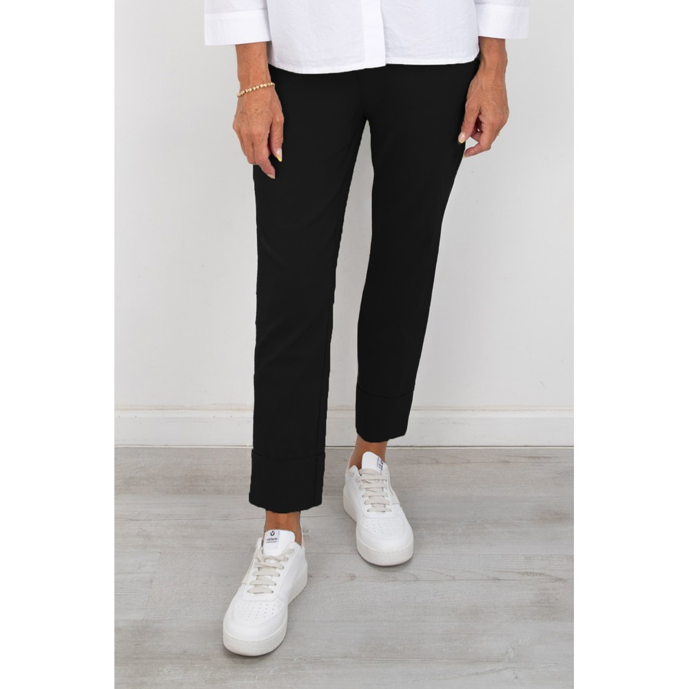 Robell Bella 09 Black Ankle Length 7/8 Cuff Trouser Black 90