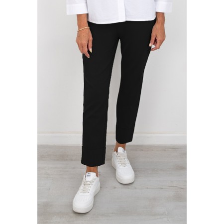 Robell Bella 09 Black Ankle Length 7/8 Cuff Trouser - Black