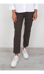 Robell Dark Brown 39 Bella 09 Dark Brown Ankle Length Crop Cuff Trouser  