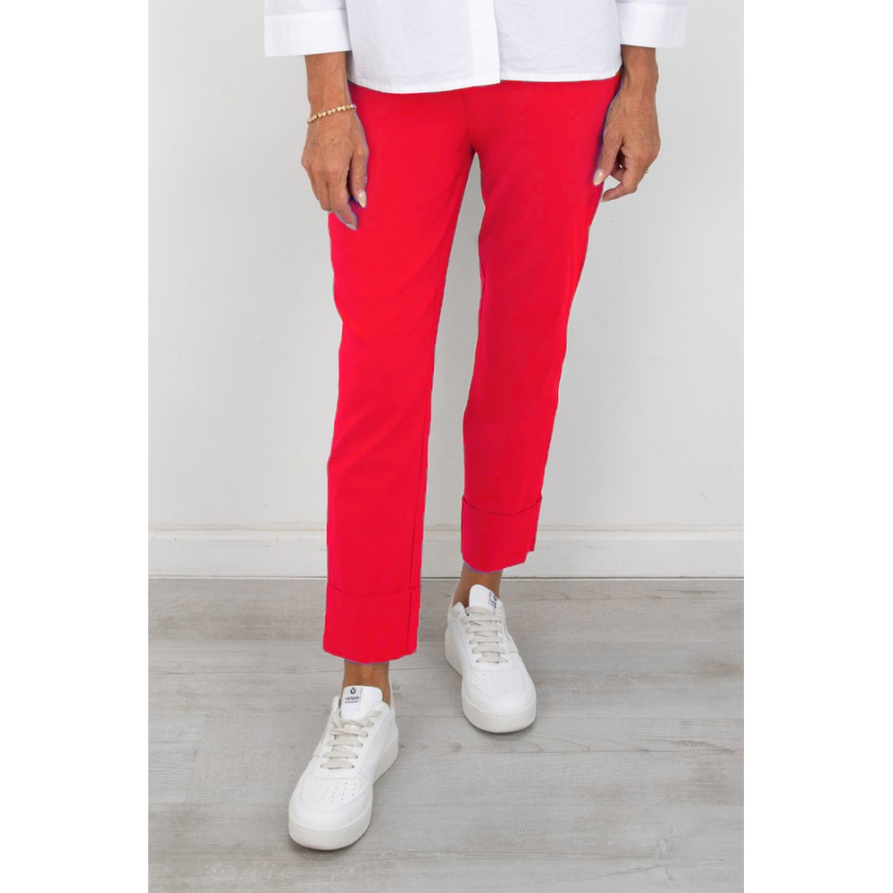 Robell Bella 09 Hot Coral Ankle Length 7/8 Cuff Trouser Hot Coral 330