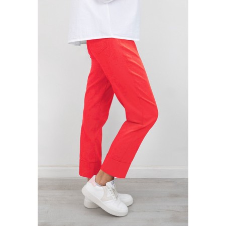 Robell Bella 09 Hot Coral Ankle Length 7/8 Cuff Trouser - Orange