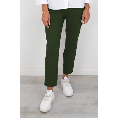 Robell Bella 09 Olive Ankle Length 7/8 Cuff Trouser - Green