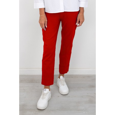 Robell Bella 09 Red Ankle Length 7/8 Cuff Trouser - Red