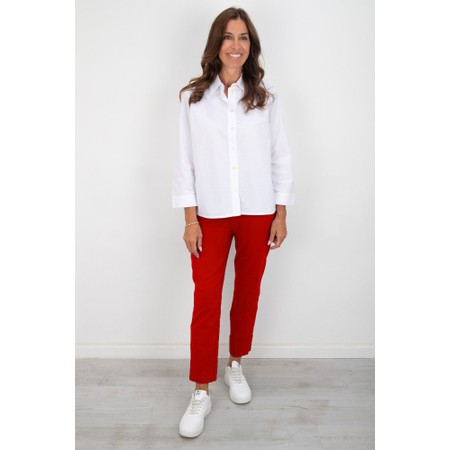 Robell Bella 09 Red Ankle Length 7/8 Cuff Trouser - Red