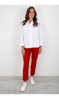 Robell Red 40 Bella 09 Red Ankle Length 7/8 Cuff Trouser  