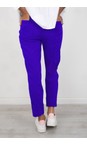 Robell Royal Blue 67 Bella 09 Royal Blue Ankle Length Crop Cuff Trouser  