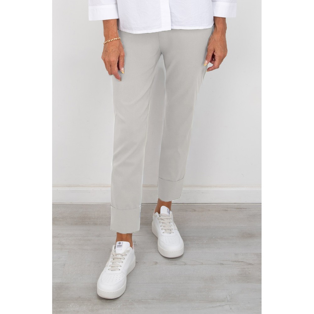 Robell Bella 09 Sand Ankle Length Crop Cuff Trouser Sand 11