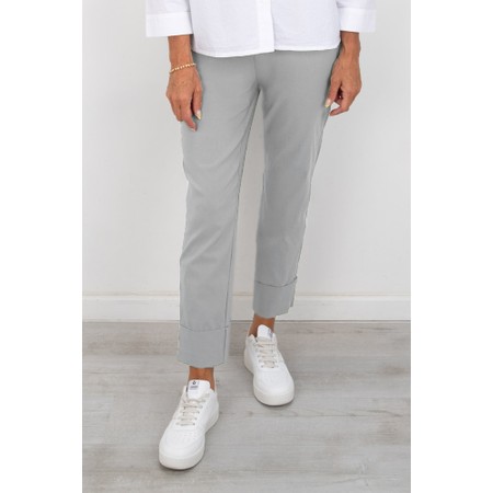 Robell Bella 09 Stone Grey Ankle Length 7/8 Cuff Trouser - Grey