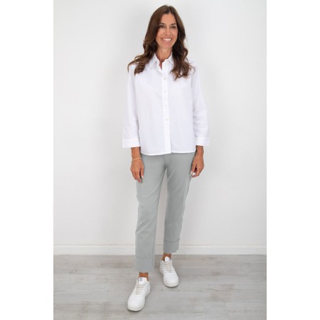 Robell Bella 09 Stone Grey Ankle Length 7/8 Cuff Trouser - Grey