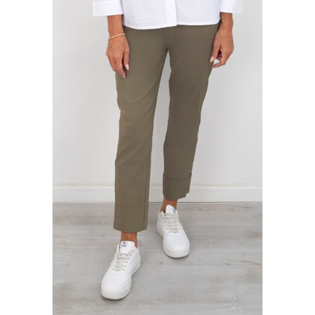 Robell Bella 09 Taupe Ankle Length Crop Cuff Trouser - Brown