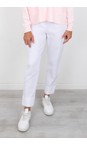 Bella 09 White Ankle Length Crop Cuff Trouser