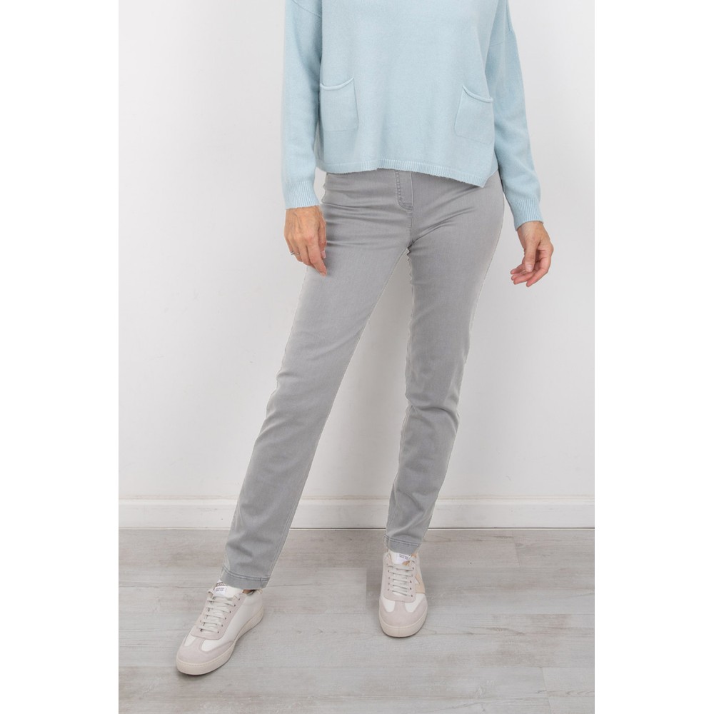 Robell Bella Light Grey Slim Fit Full Length Jean Light Grey