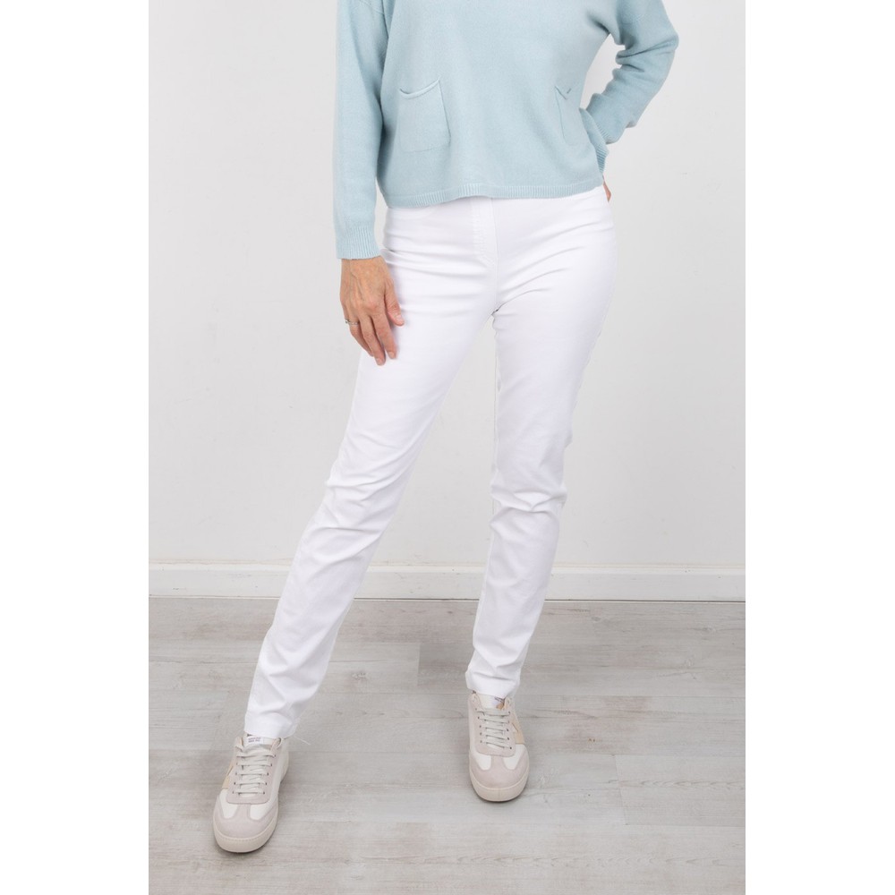 Robell Bella  White Slim Fit Full Length Jean White 