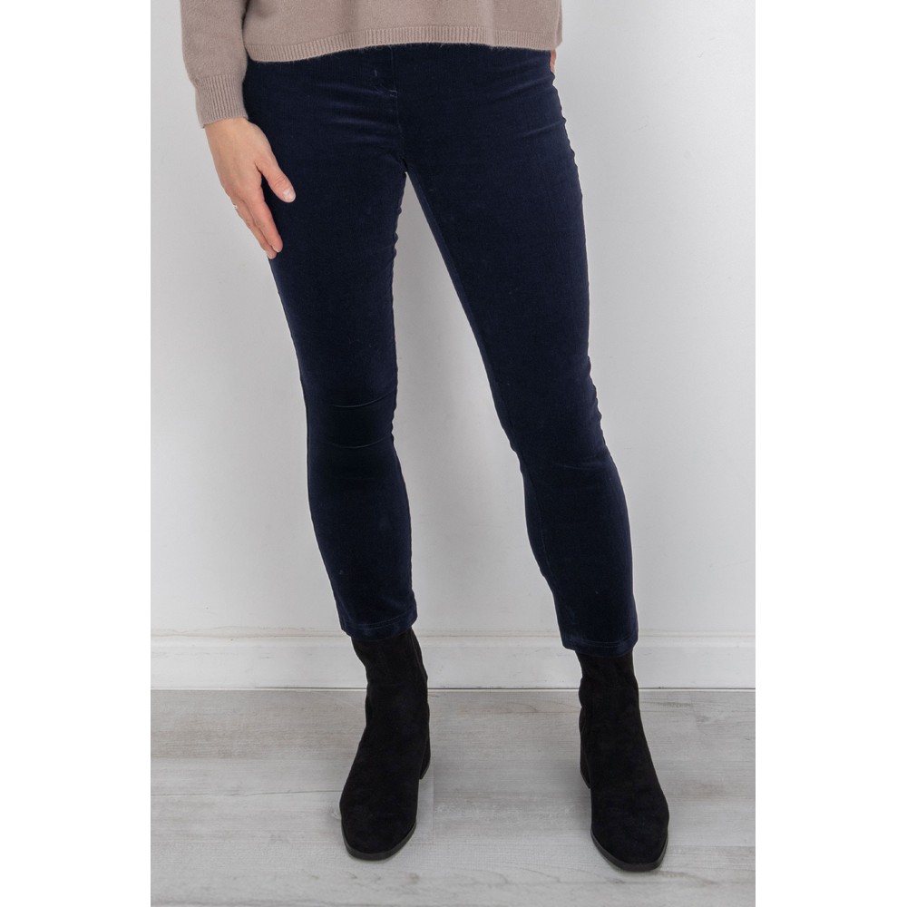Robell Rose 09 Navy Needlecord Slimfit Trousers Navy 691