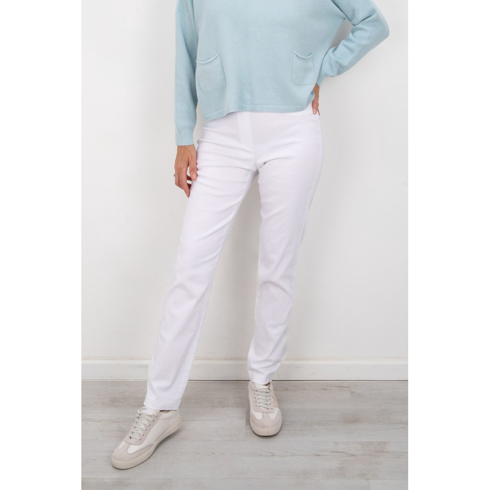 Robell Bella White Full Length Trouser White 10