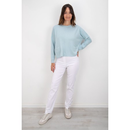 Robell Bella White 78cm Slim Fit Full Length Trouser - White