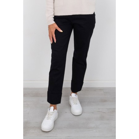 Robell Bella 09 Black Ankle Crop 7/8 Length Jean with Cuff - Black