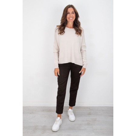 Robell Bella 09 Dark Brown Ankle Crop Jean with Cuff - Brown