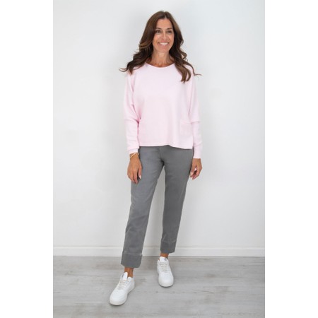 Robell Bella 09 Dark Grey Ankle Crop Jean with Cuff - Grey