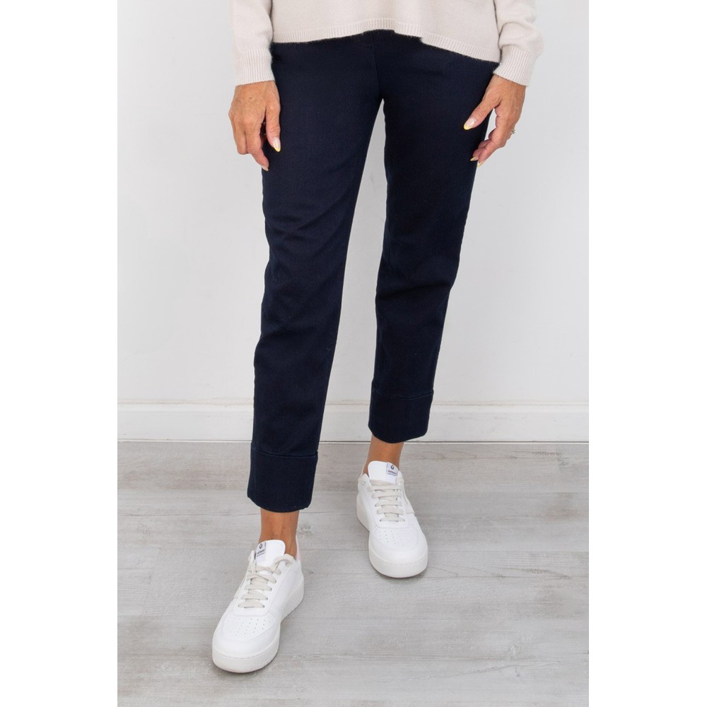 Robell Bella 09 Navy Ankle Crop Jean with Cuff Navy 69