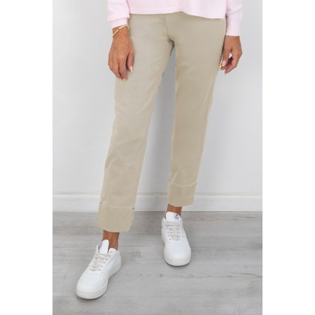 Robell Bella 09 Sand Ankle Crop Jean with Cuff - Beige