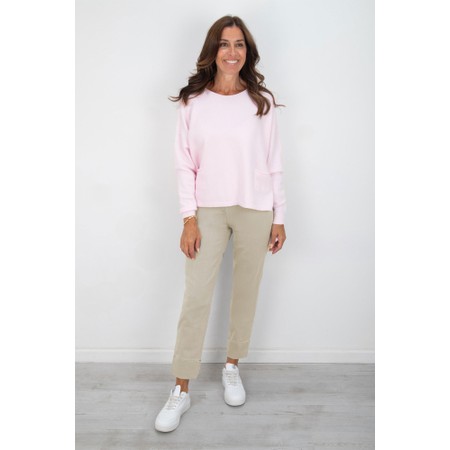 Robell Bella 09 Sand Ankle Crop Jean with Cuff - Beige