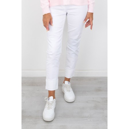Robell Bella 09 White Ankle Length Jean with Cuff - White