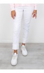 Bella 09 White Ankle Length Jean with Cuff