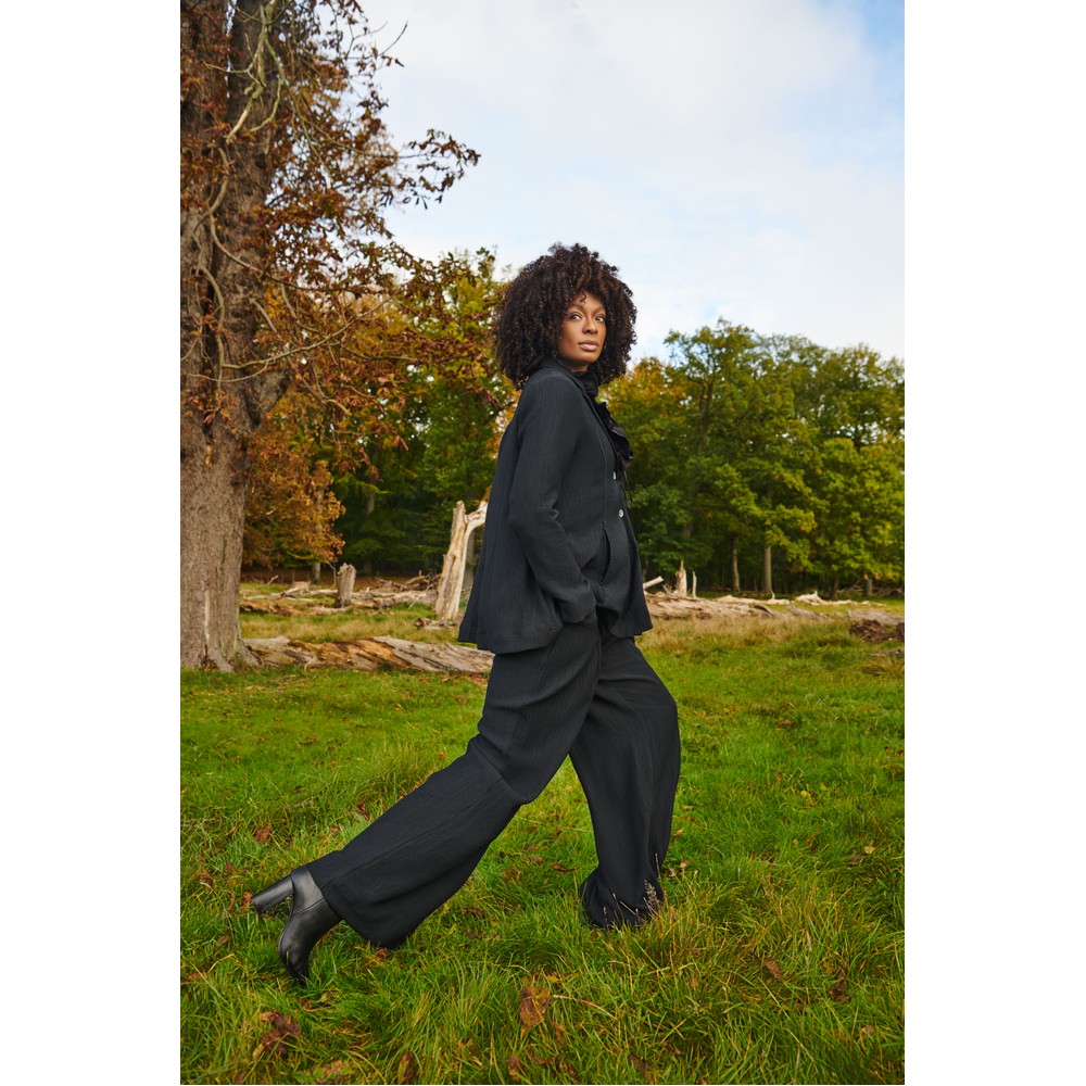 NOEN Soft Crinkle Tailored Black Jacket Black 90