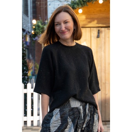 Masai Clothing MaFarinna Black Sequin Knit Top - Black