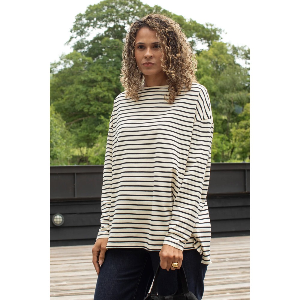 Chalk Bryony X Black / Cream Stripe Top Black / Cream
