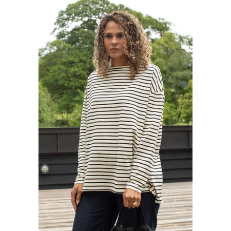 Chalk Bryony X Black / Cream Stripe Top - Black