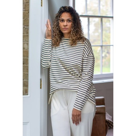 Chalk Bryony X Black / Cream Stripe Top - Black