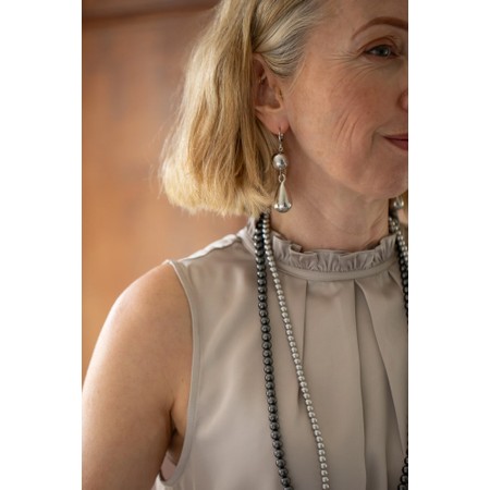 Chalk Sandhurst Silver Tear Drop Earrings - Metallic