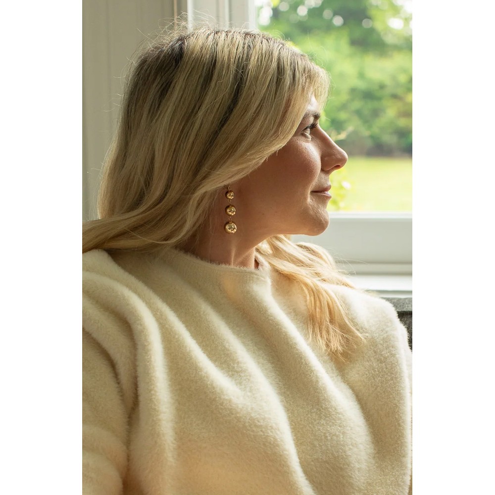 Chalk Blackpool Gold Drop Ball Earrings Gold