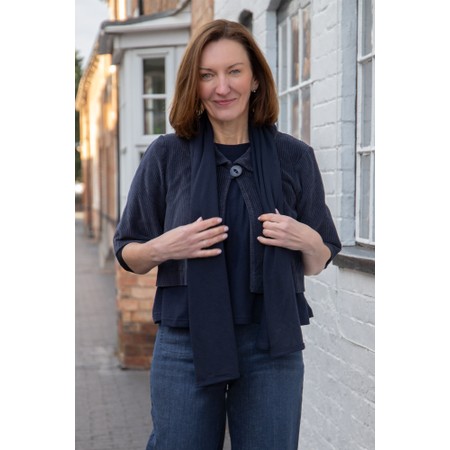 Thing Carina Navy Heavy Cord Crop Jacket - Blue