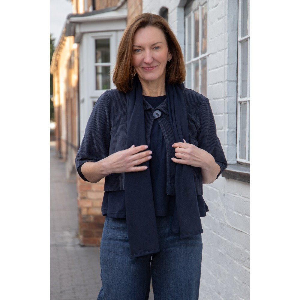 Thing Wiley Navy Long Soft Knit Scarf Navy