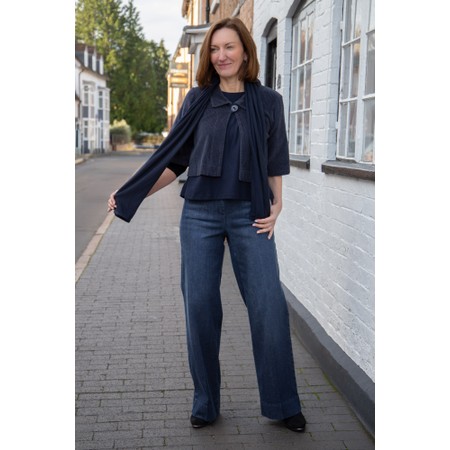 Thing Wiley Navy Long Soft Knit Scarf - Blue